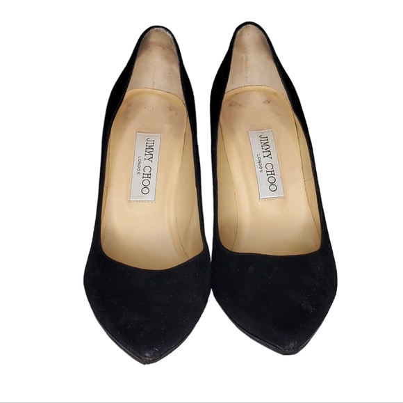 JIMMY CHOO Romy 100 Black Suede Stiletto Pump Heels Pointy Toe EU 38.5 Romy 100 - Picture 3 of 9